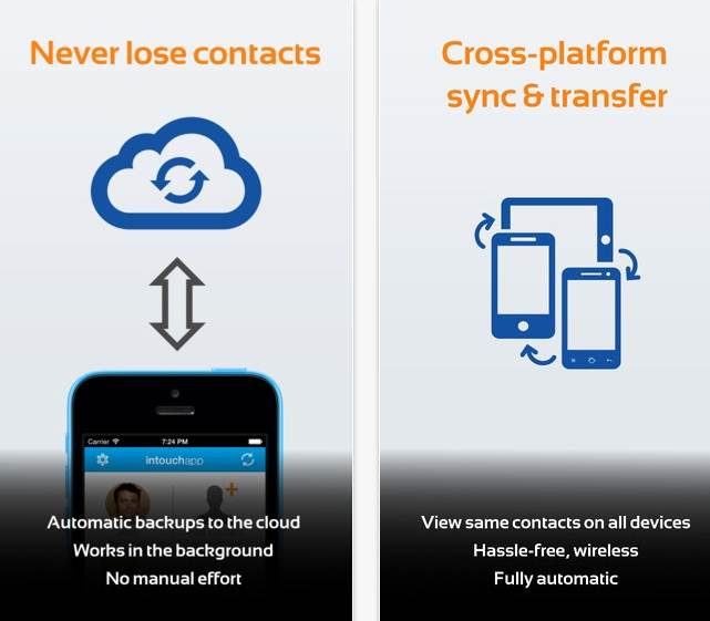 application de transfert de contacts android vers iphone - InTouchApp