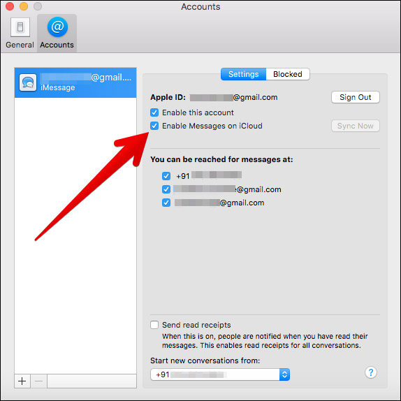 sincronizzare i messaggi icloud su mac