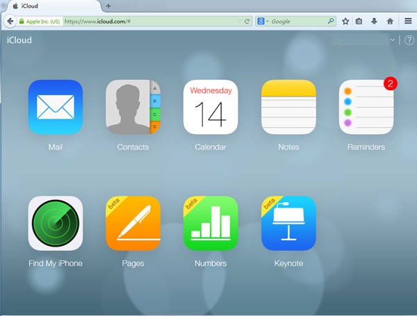 accedi ai contatti iphone su icloud.com