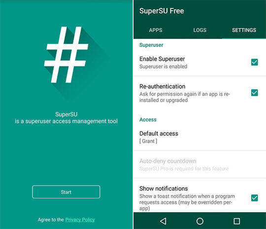 SuperSU installiert