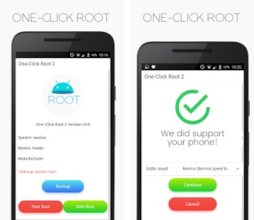 hauptbildschirm von One Click Root