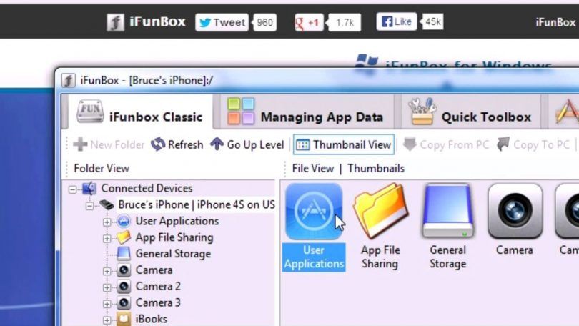 Browser di file per iPhone - iFunBox