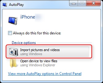 trasferire le foto dell'iPhone sul PC usando la riproduzione automatica