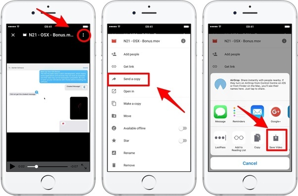 save videos from drive to iphone