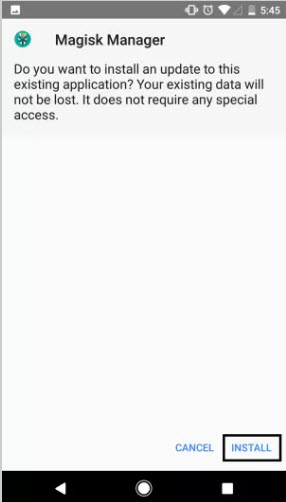touch install button