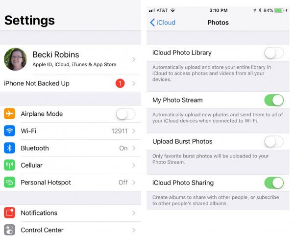 fare il backup delle foto dell'iPhone nella libreria di foto di icloud