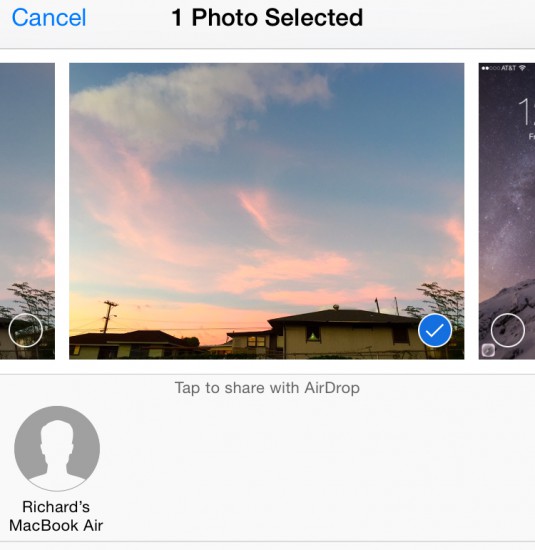 مشاركة صور iPhone على جهاز Mac من خلال AirDrop