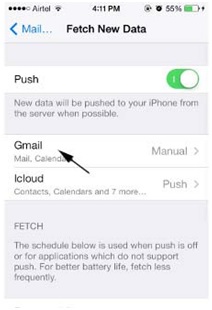 Synchroniser l'agenda de l'iPhone - Appuyer sur Gmail pour récupérer de nouvelles données