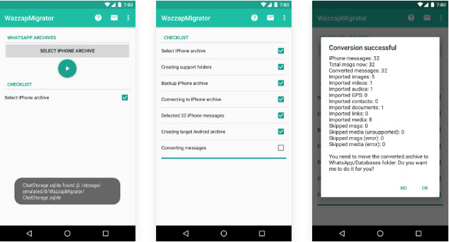 transférer des messages WhatsApp d'itunes sur Android avec wazzapmigrator