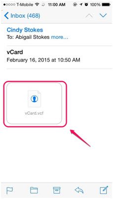 Transfer VCF to iPhone