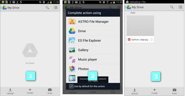 نقل ملف android عبر الـ wifi  إلى google drive