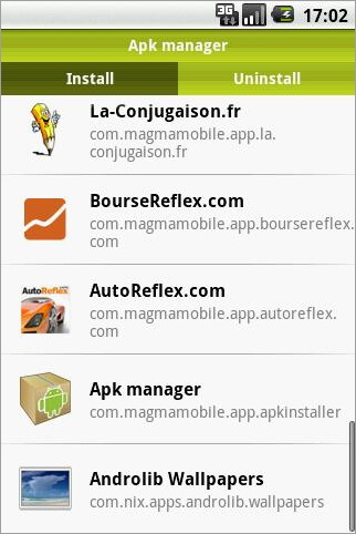 Gestionnaire d'applications android