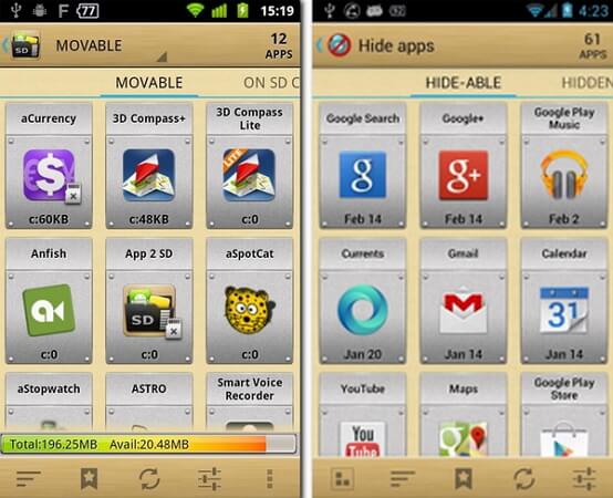 Gestionnaire d'applications android