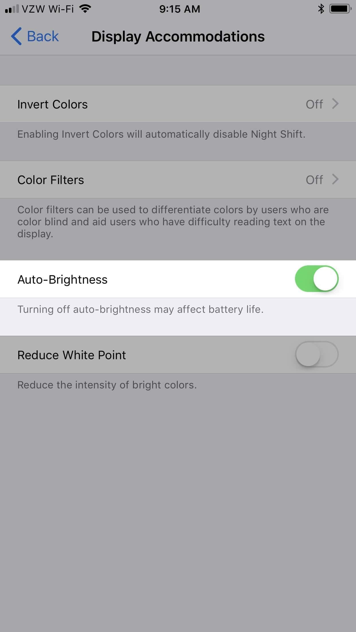 Schritt 3 zum Ausschalten der automatischen Helligkeit im iPhone
