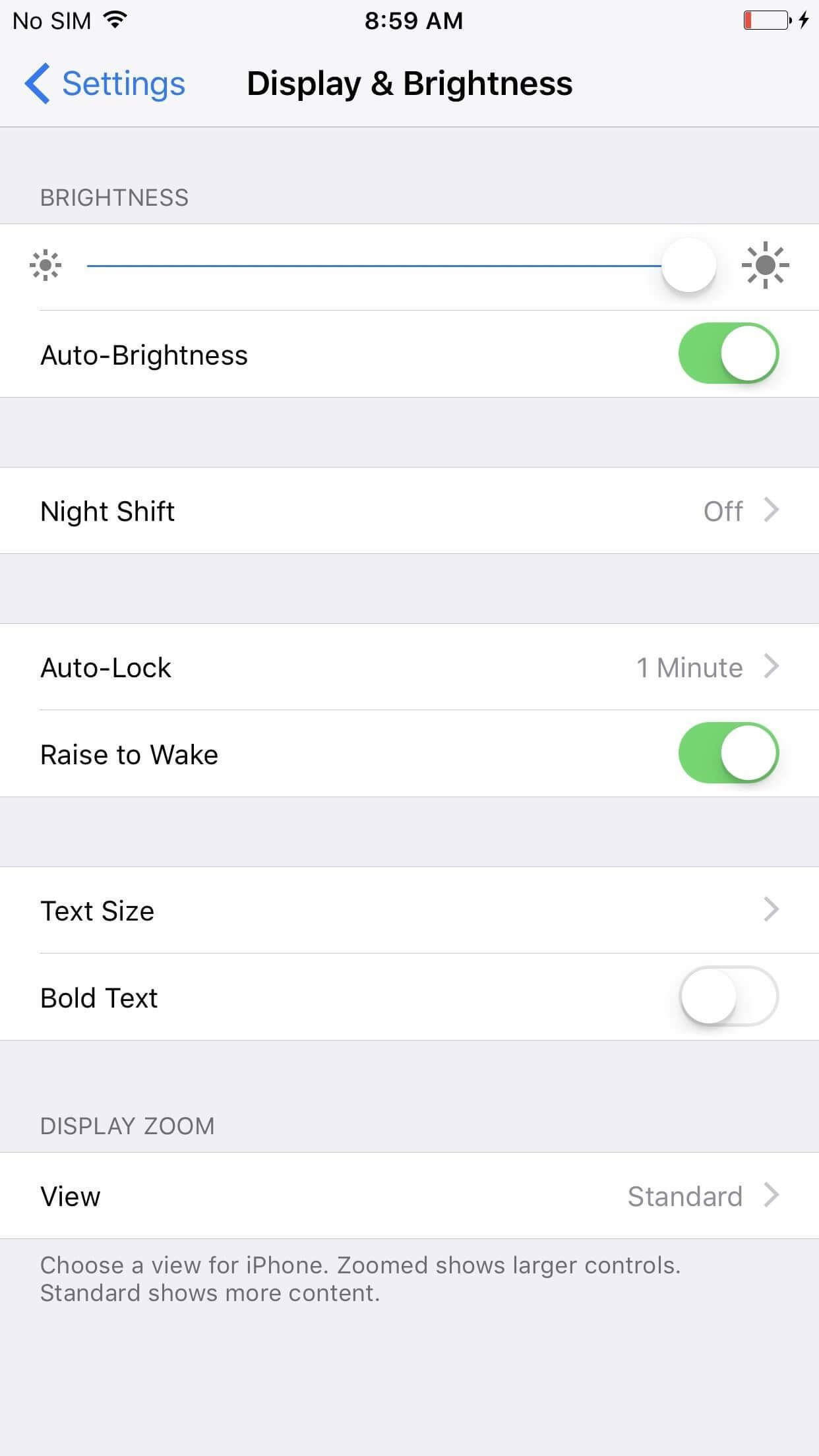 Automatisches Helligkeitsabschalten des iPhone zur Korrektur des weißen Bildschirms