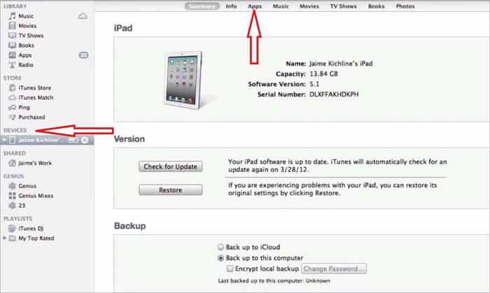 itunes file sharing-appareil