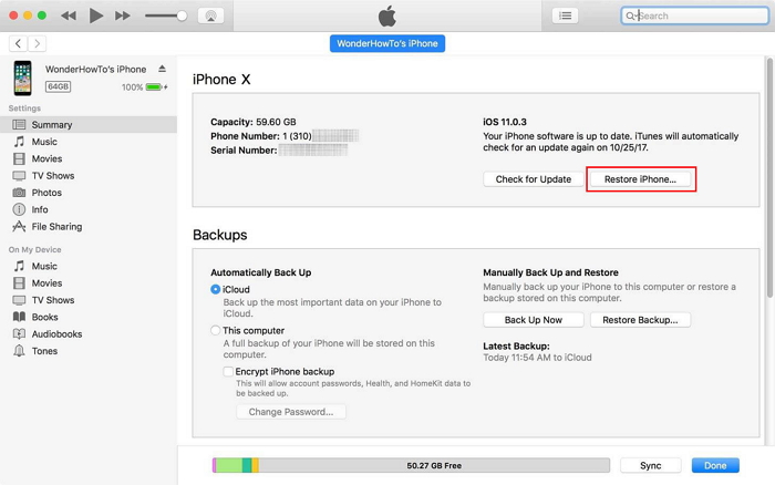 iPhone hängt im Wiederherstellungsmodus fest: Mit iTunes wiederherstellen