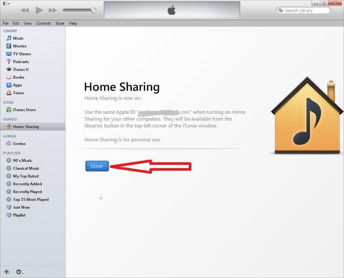 itunes home sharing-Activer Home Sharing