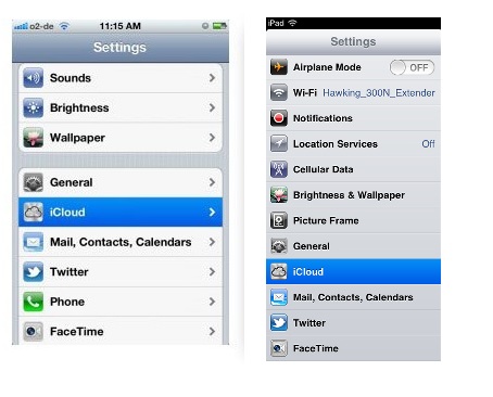Synchronisation avec l'iPhone - Accéder à iCloud sur iPhone et iPad