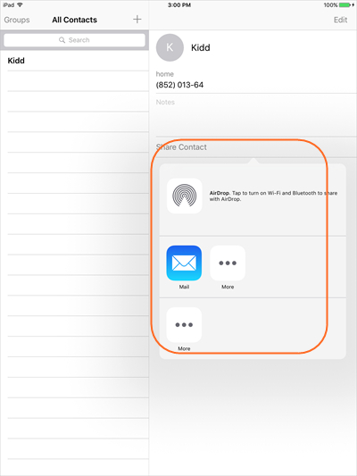 Transférer les contacts d'iPad vers iPhone - Sélectionner les contacts