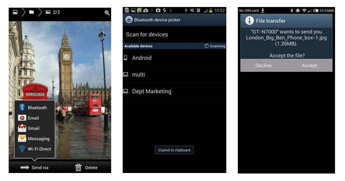 transferir fotos Android pelo Bluetooth