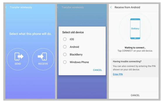 Transfer files from Samsung to Galaxy Note 8 with Samsung Smart Switch