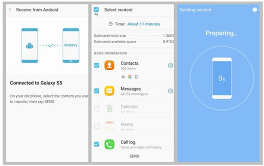 Übertragen von Dateien von Samsung auf ein Galaxy Note 8 mit Samsung Smart Switch