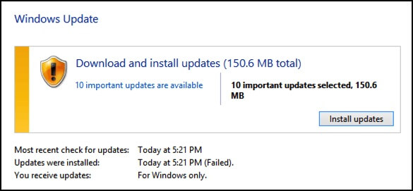 be protected from malicious software - security updates