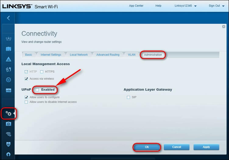 protect home wifi - upnp settings