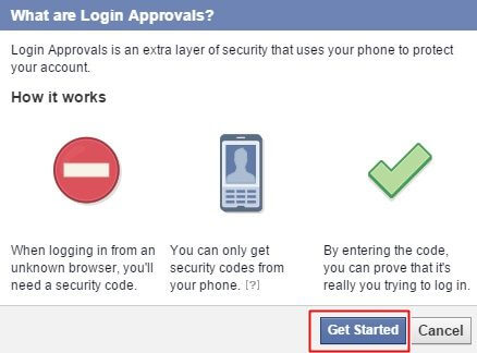 keep privacy secure on facebook - verify in 2 steps