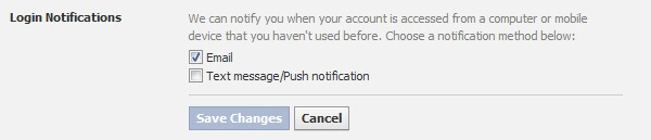 keep privacy secure on facebook - turn on login note