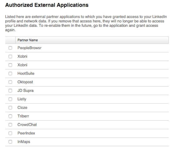 make linkedin secure - check apps