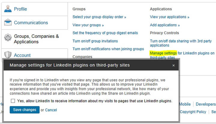 make linkedin secure - plugin settings