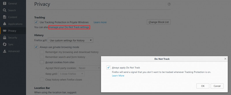 keep browser safe - stop tracking