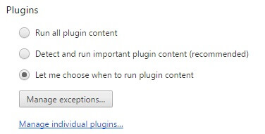 keep browser safe - plugin settings