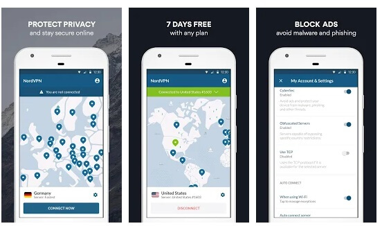 privacy protection on android - nord vpn