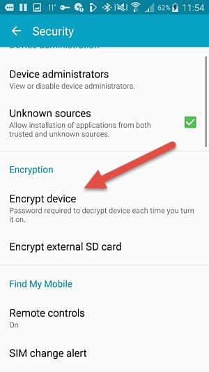 privacy protection on android - encrypt phone