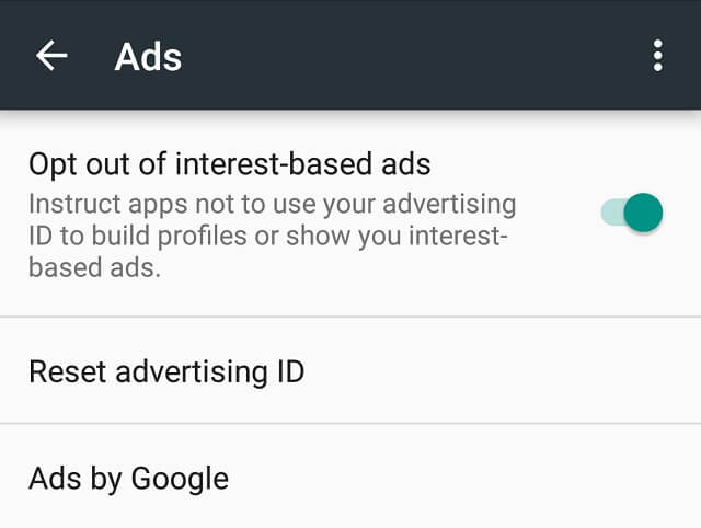 privacy protection on android -google ads