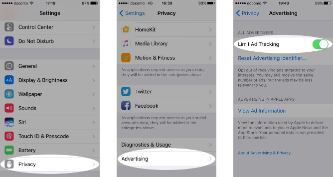 protect privacy on iphone and ipad - ad tracking