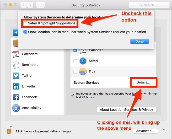 protect mac os privacy - Safari and Spotlight