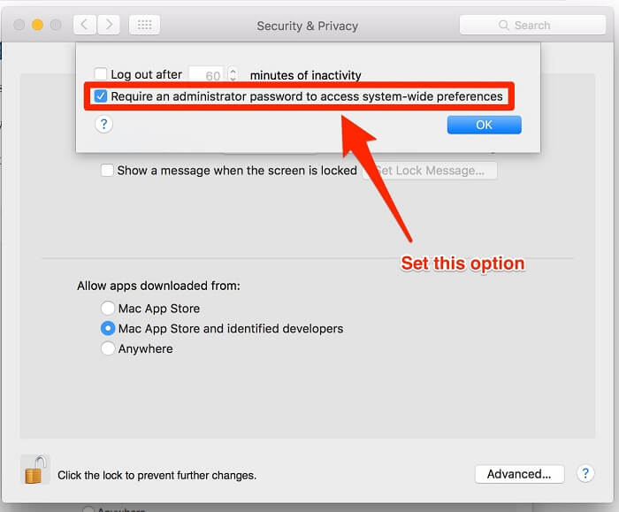 protect mac os privacy - system settings protection