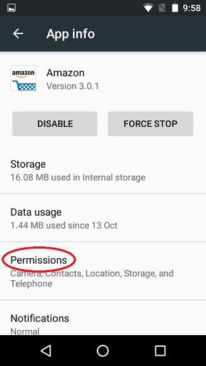 protect shopping privacy - app permission