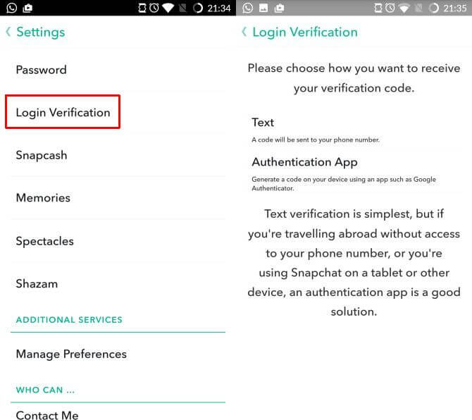 be safe on snapchat - login verification