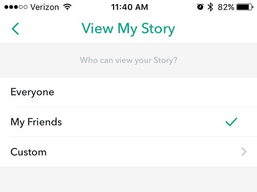 be safe on snapchat - story visibility