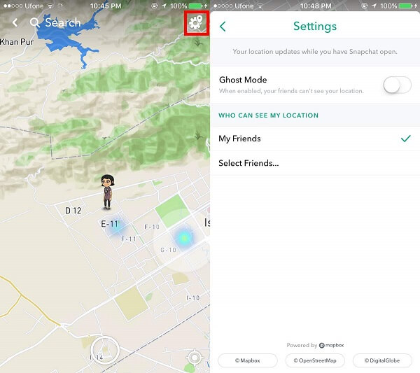 be safe on snapchat - ghost mode