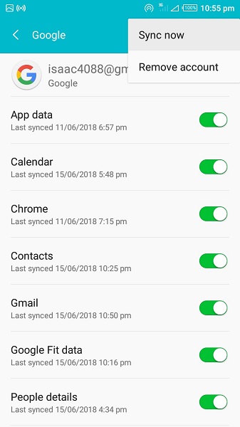 mobile contacts backup gmail