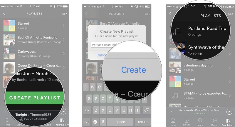 Spotify android transfert de musique