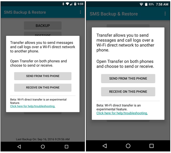 SMS vom Android zum Android übertragen-