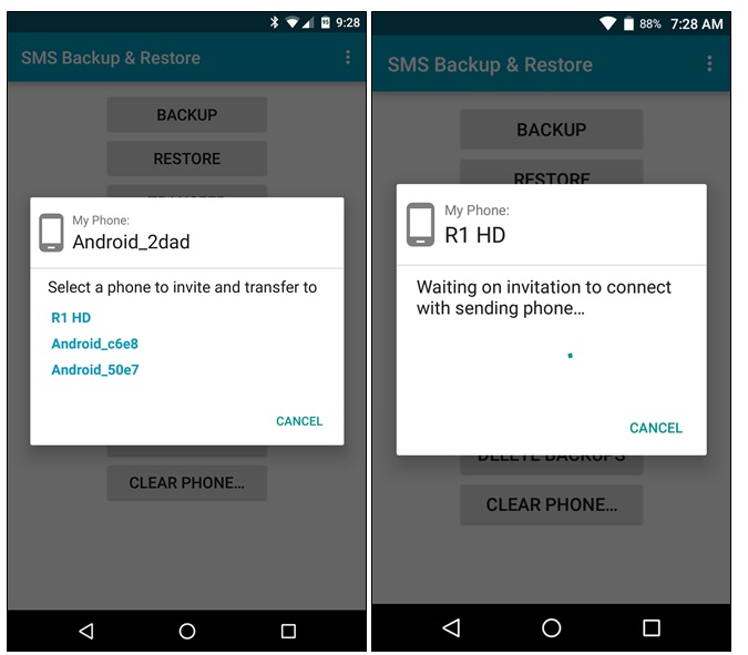 transferir sms de Android a Android-