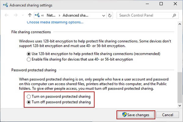protect privacy on windows - password protected sharing